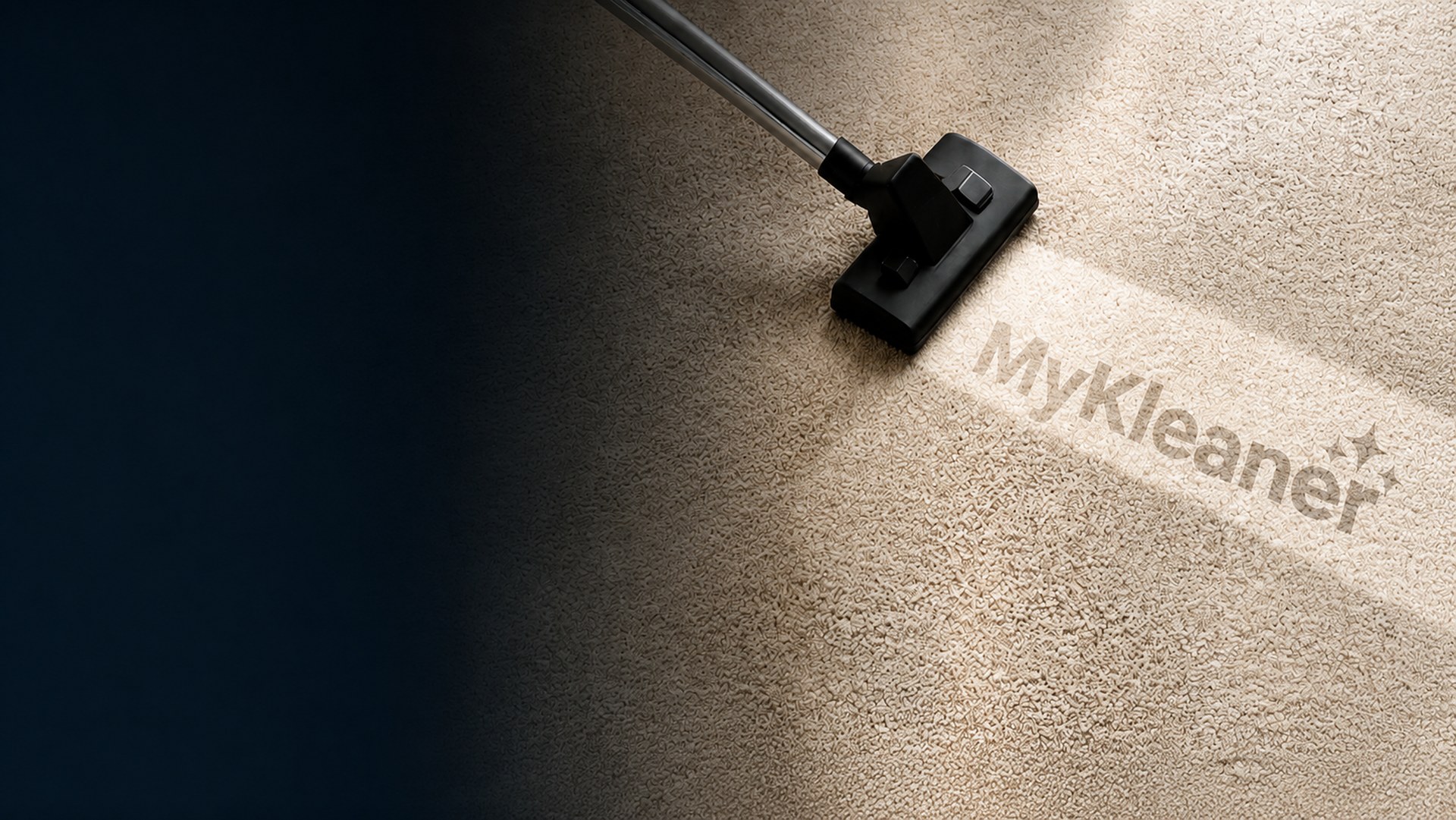 Professional carpet cleaning vacuum head on a freshly cleaned carpet, MyKleaner